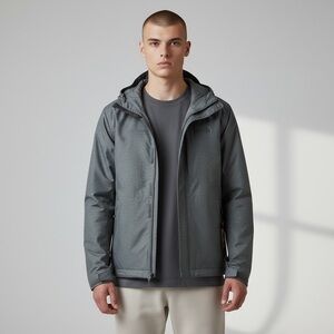 🌻NEW w/tags The North Face Dark Heathered Grey Venture II Raincoat Size Large